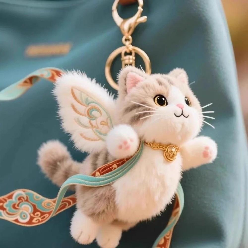 Deer Plush Pendant Dunhuang Flying Cat Cartoon Animal Doll Stuffed Keychain  Keychain Accessory