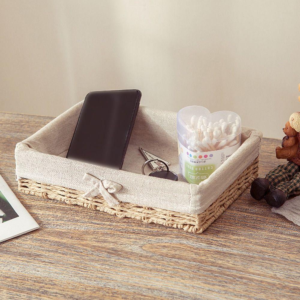 Французский стиль Ручная работа Плетеная корзина для хранения из ротанга Прямоугольная плетеная подставка для хранения Хлеб