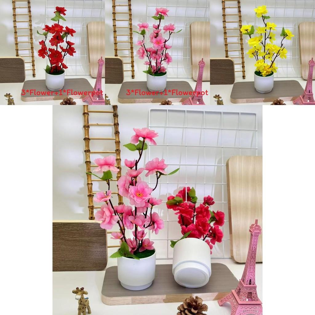 Fake Peach Blossom Plant With Realistic Texture For Outdoor Garden And Home Decor