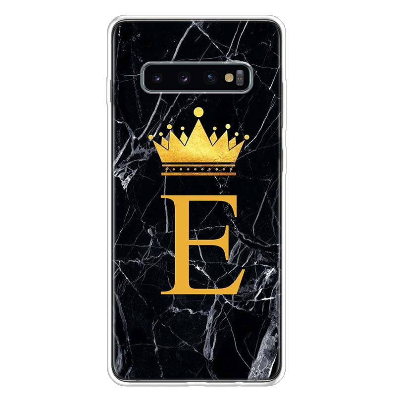 Чехол для телефона с буквенным алфавитом и короной AJ для Samsung Galaxy S10 Plus S20 FE S21 S22 Ultra S10E S9 S8 + S7 Edge J4