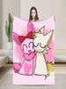 Warm Flannel Throw Blanket for Students Picnic Sofa Bed  Soft Wenda  Pinki Design Bedspread for Bedroom Home Use