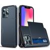 Чехол для iPhone 16e 15 14 13 12 11 16 Pro Max Mini XS XR 7 8 Plus SE Кошелек-слайдер Слот для карт Жесткий ПК Ударопрочный Защитный чехол