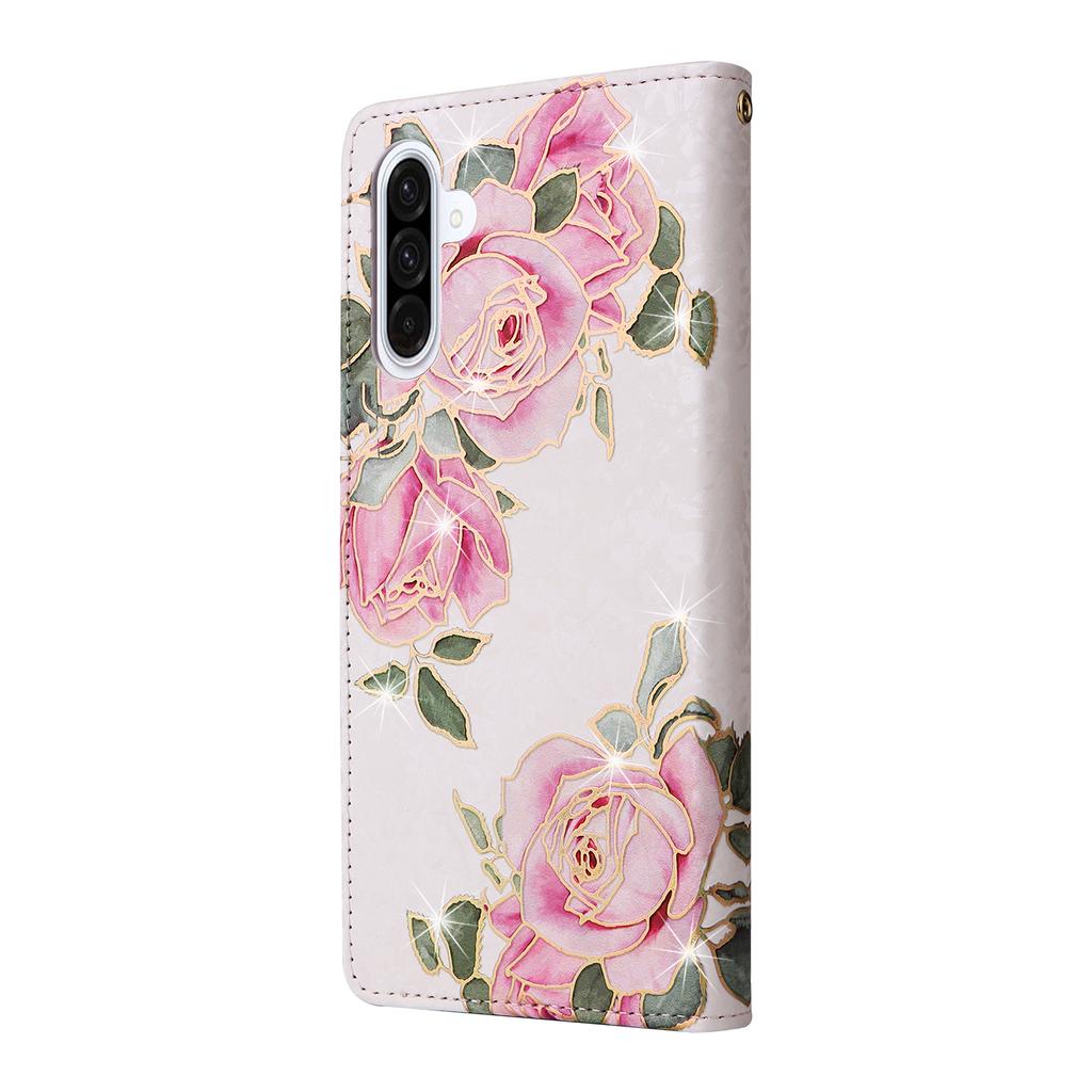 For Samsung Galaxy A56 5G Case RFID Blocking Flower Leather Phone Cover