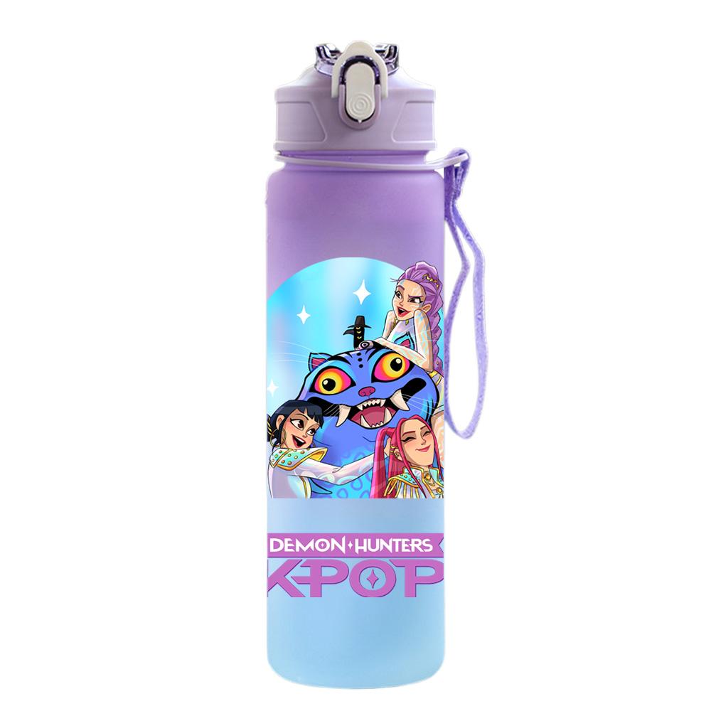 750Ml Water Bottle Demon Hunters Printed Large Capacity Drinking Cup Portable Outdoor Sports Water Cup Children Kid Gift