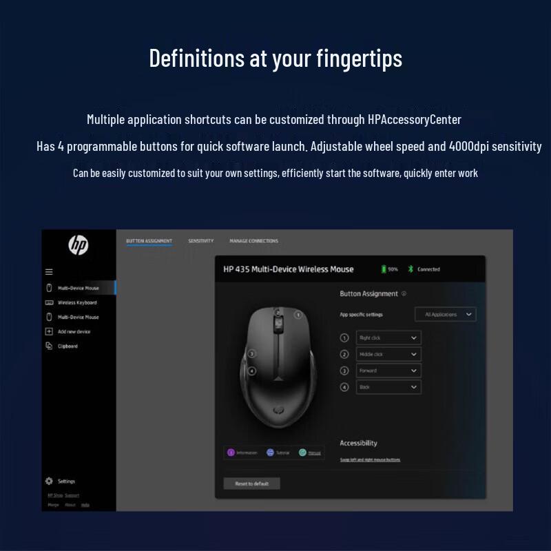HP 435 Wireless Bluetooth Dual-Mode Mouse