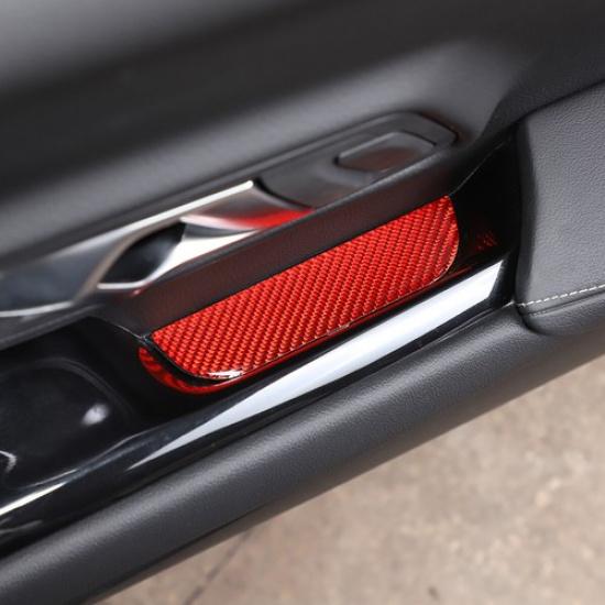 Red Real Carbon Fiber Window Lift Groove Mat Trim For Toyota Supra A90 19-24