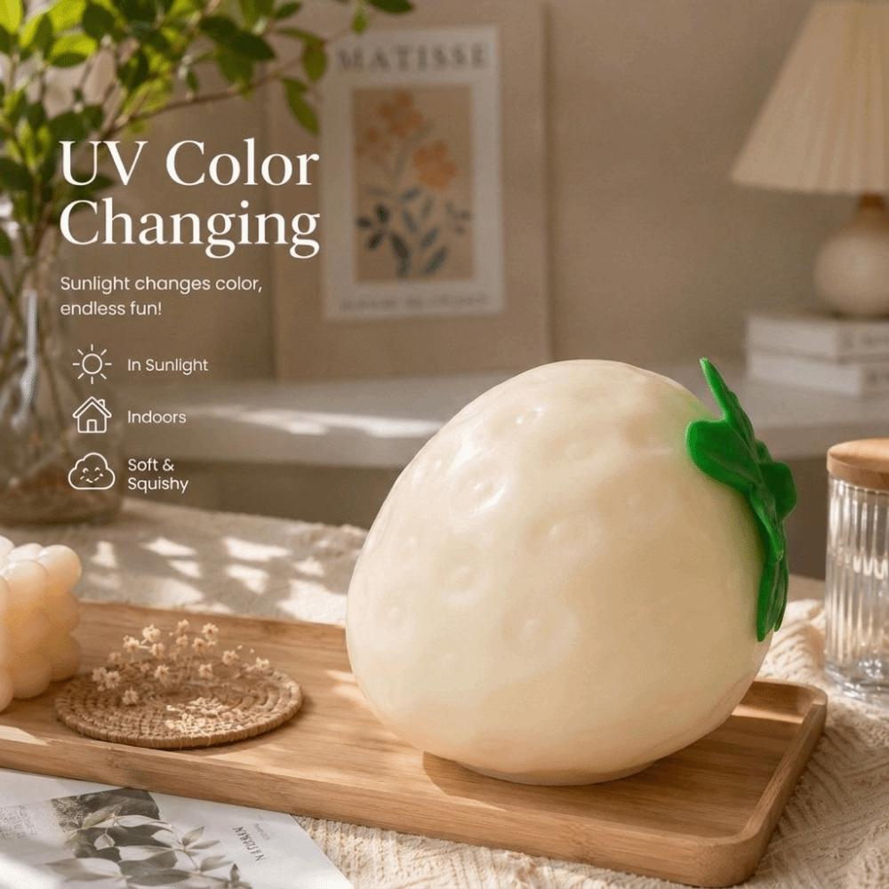 UV Light Color Changing Color Changing Strawberry Pinch Le Strawberry Fruit Squeeze Toy Gift
