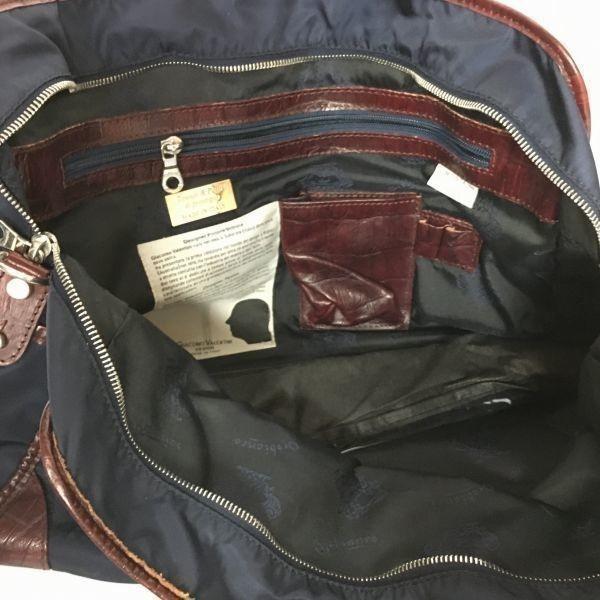 2-сторонний! Orobianco Портфель Сумка Бостон Документ Деловая сумка Темно-синий В комплекте ремень(ИСПОЛЬЗОВАЛ)