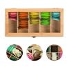 Portable Tea Packet Box Bamboo Teabag Holder Portable Tea bag Storage Box  Home Office Spices
