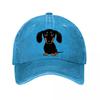 Cute Big Eyes Dachshund Plush Toy  New Vintage Washed Cotton Baseball Cap Parent Kids Sun Hats