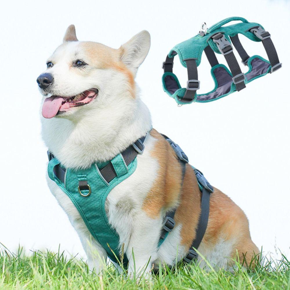 With Handle Reflective Pet Harness Adjustable Design Nylon Pet Vest Dog Harness Schnauzer Corgi