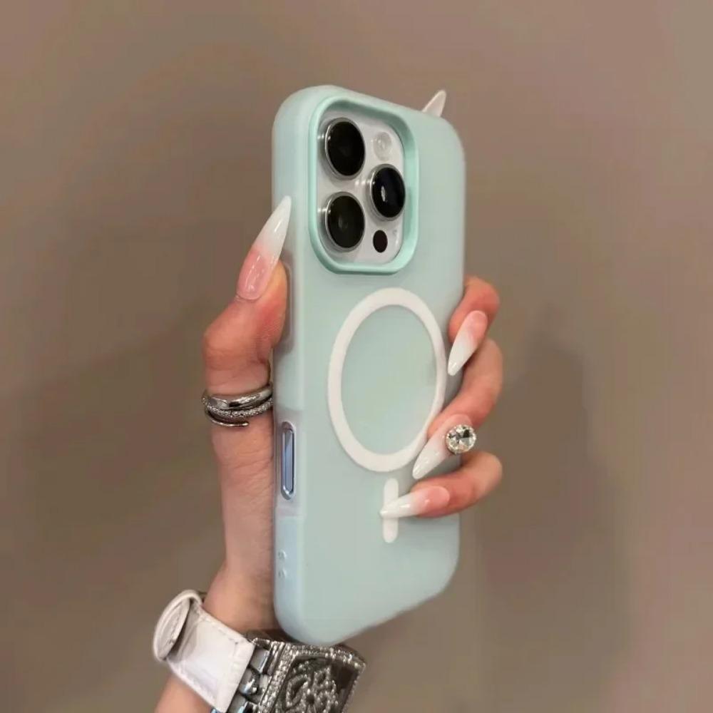 Роскошный чехол Magsafe 2 в 1 цвета конфет для iPhone 16 15 14 13 12 11 Pro Max Plus с магнитной беспроводной зарядкой, прозрачный матовый мягкий чехол