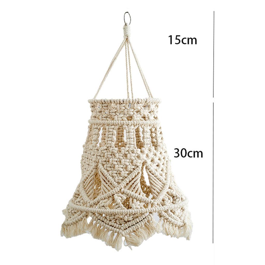 Handmade Macrame Light Shade Chandeliers Hanging Light Cover Light Shade Macrame Woven Tapestry Boho Chic Home Room Decoration