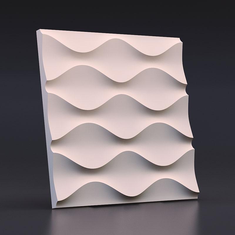 3D Wall Panel Mold for Gypsum, Plaster or Concrete Tile for Decorative Wall Panels 'Duna'