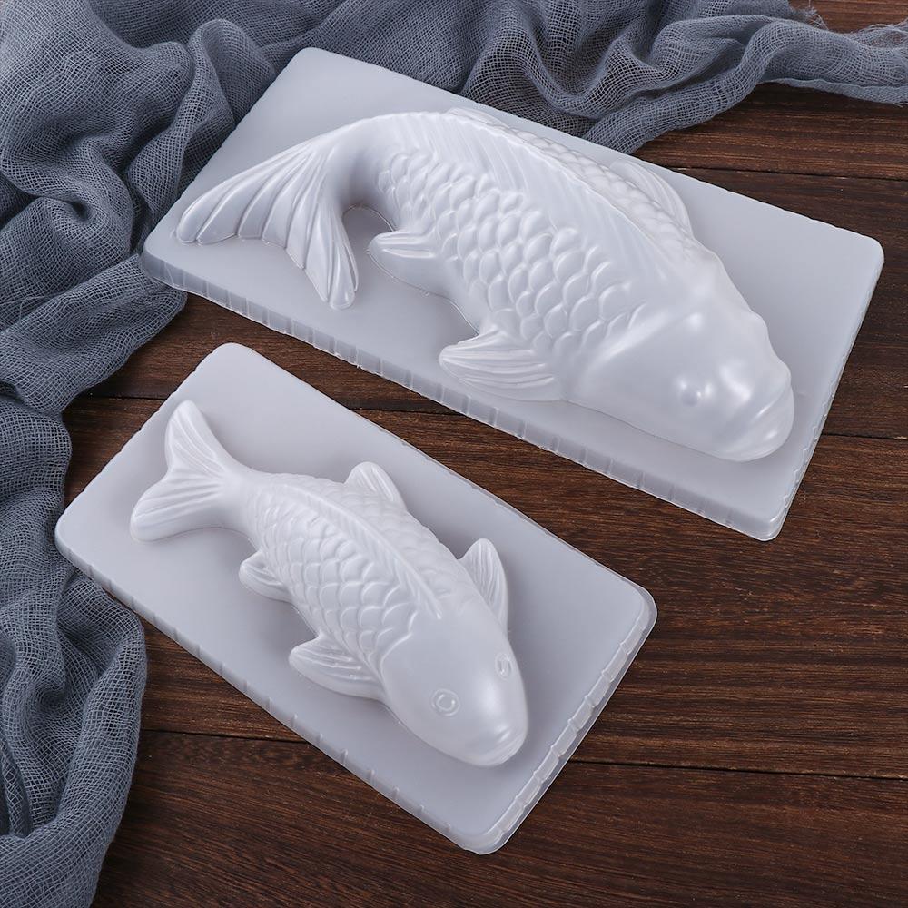 White Carp Shape Easy Demold Sugarcraft PP Material Baking Tool Pudding DIY Jelly Mould Fish Mold