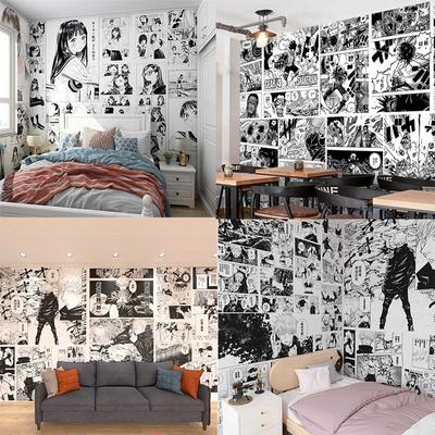 Японское Аниме Популярные Самоклеящиеся Наклейки на Стену Обои Украшение Комнаты