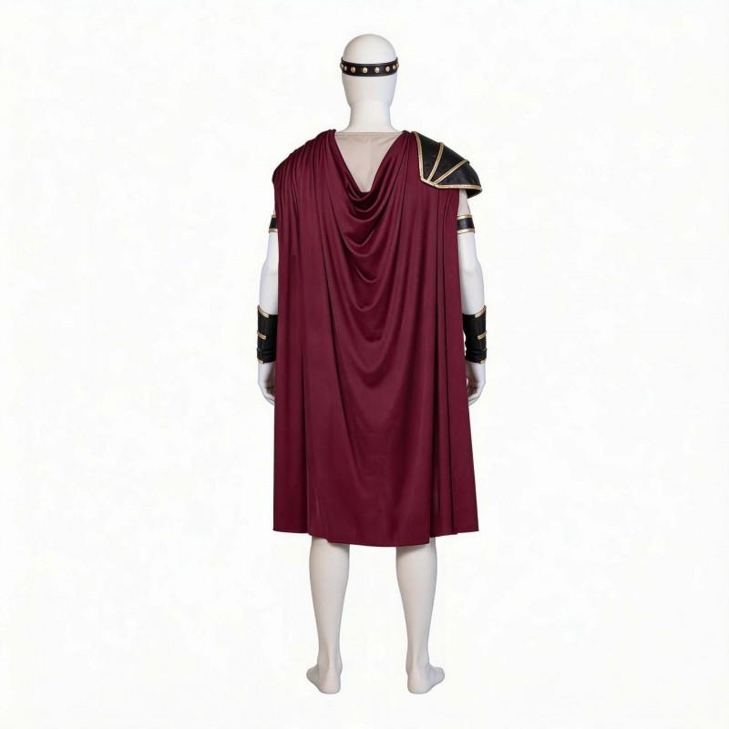 Roman Gladiator Costume Spartan Warrior Armor Red Cape Set Halloween Party Cosplay Outfit