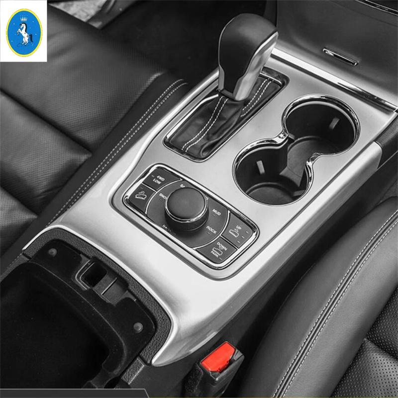 For Jeep Grand Cherokee 2014 - Car Central Control Gear Shift Panel Water Cup Frame Sticker Cover Trim Accessories Interior