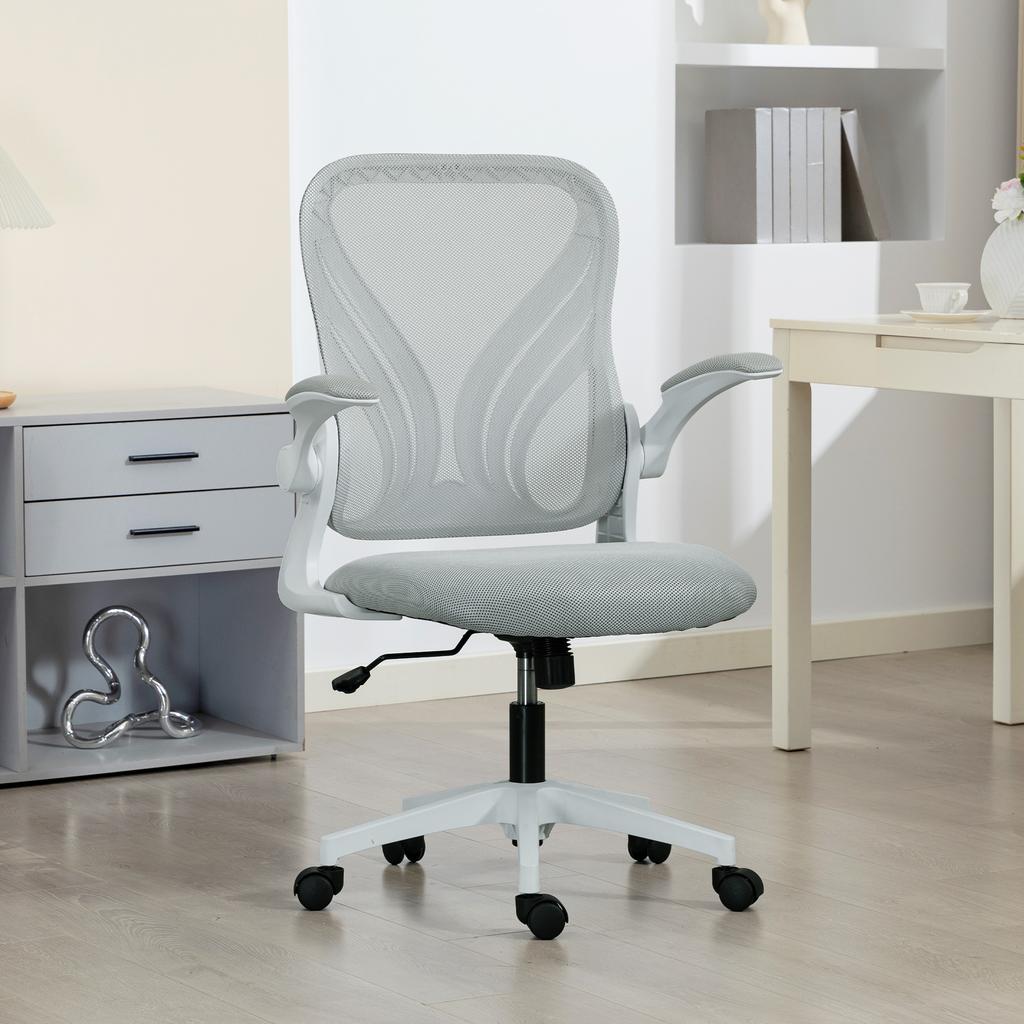 Mesh Office Chair with Foldable Backrest - Light Grey