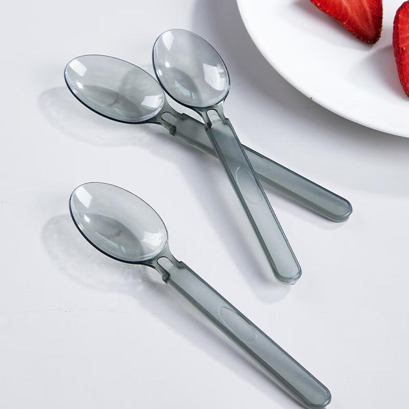 Disposable Spoons, 50 Individually Wrapped, Thickened Heat-Resistant Soup Spoons, Plastic Dining Spoons, Dessert Spoons, Takeout Soup Spoons