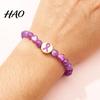 Stretchable Bead Bracelet for Daily Wear Breast Cancer Awareness Bracelets, Ribbon Charm Beads Support Accessory Elastic Bracelet, Encouragement