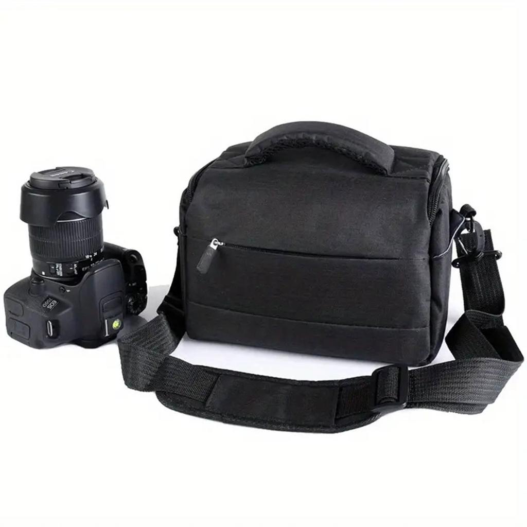 1PC Black Nylon DSLR Camera Bag. Portable, Waterproof. Fits Sony, Nikon,Canon, Panasonic DSLR Cameras Like Canon EOS Rseries Liu