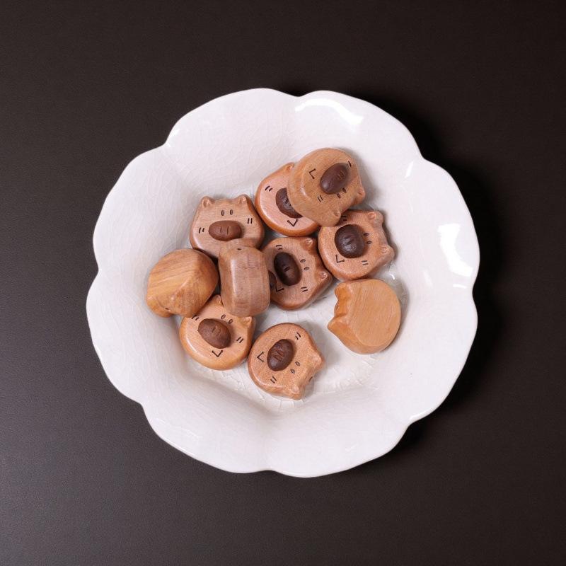 Peach Wood Coffee Bean Beading Pendants - DIY Handmade Multi-Style Cultural Accessories