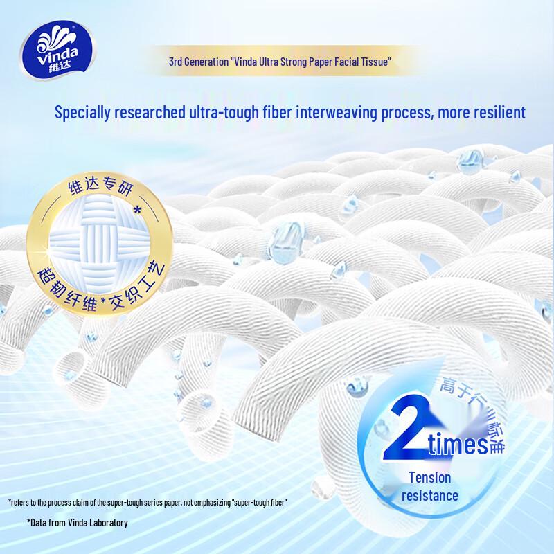 Vinda Сверхпрочные 3-слойные бумажные салфетки для лица