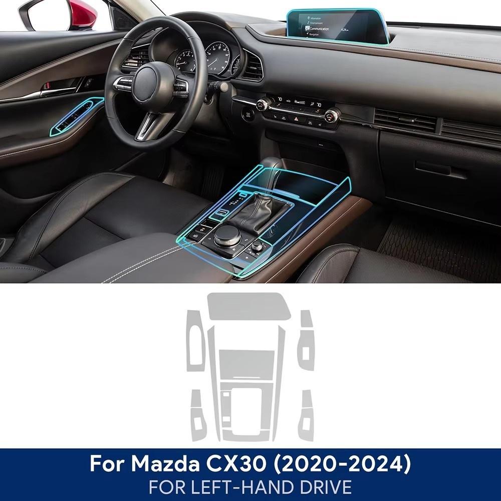 TPU Protective Film For Mazda CX30 -2024 Interior Center Console Gear Panel Navigation Screen Anti-Scratch Repair LHD RHD