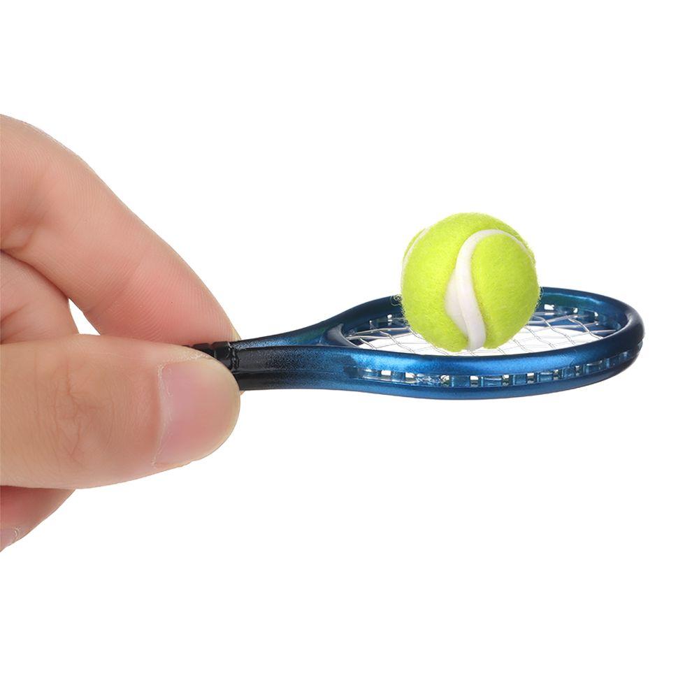 Accessory Miniature Tennis Racket Mini Tennis Racket&Ball Sport Tennis Model Doll House Tennis