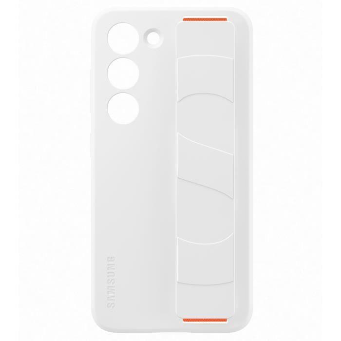 Coque silicone samsung avec lanière s23 blanc