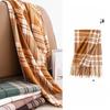 Imitation Cashmere Scarf Autumn Brushed Contrast Plaid Versatile Couple Student Scarf Temperament Long Tassel Shawl Advanced