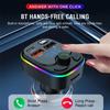 Bluetooth 5.0 Car FM Transmitter PD Type-C Dual USB Ambient Player MP3 Charger Type-C Wireless Light 18W Handsfree PD QC3.0 Y3Z4