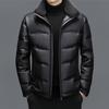 Sheepskin Down Jacket Men's Winter Velvet Thickened Short Wool Stand Collar Casual Genuine Leather Jacket