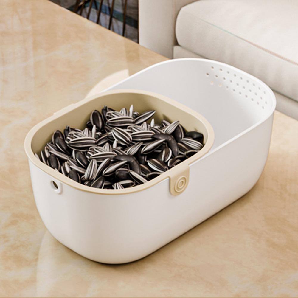Big Capacity Double Layer Drain Basket Plastic Fruit Plate Thickened Dried Fruit Box Kitchen