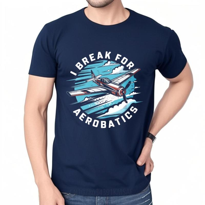Comfortable For Unisex Crew Neck T Shirt Streetwear I Break For Aerobatics Plane Sky Clouds Hiphop Boys Tee Shirt Breathable Tee