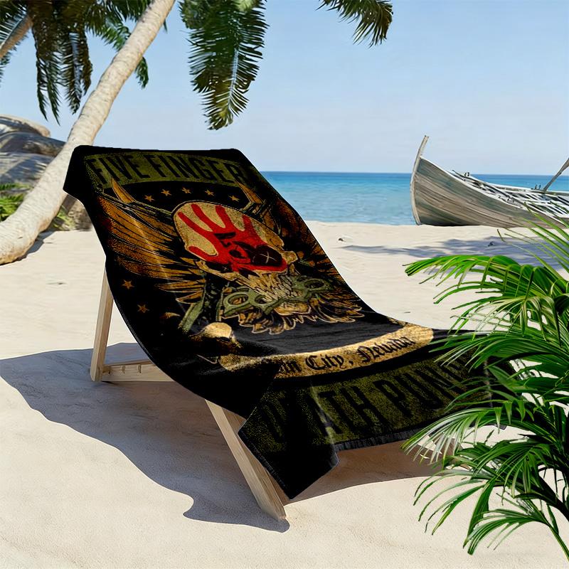 Five Finger Death Punch 2D Flat Print Beach Towel, Large Soft Quick Dry Towel for Beach Camping SwimmingXSTJ0915424