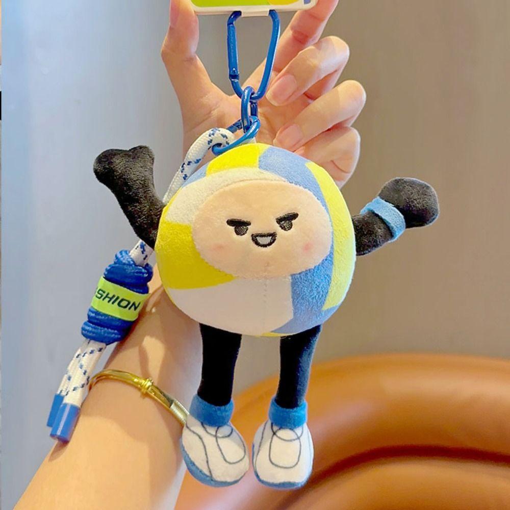 Basketball Baseball Basketball Plush Toy Keychain Football Plush Key Ring Female Lady Girl