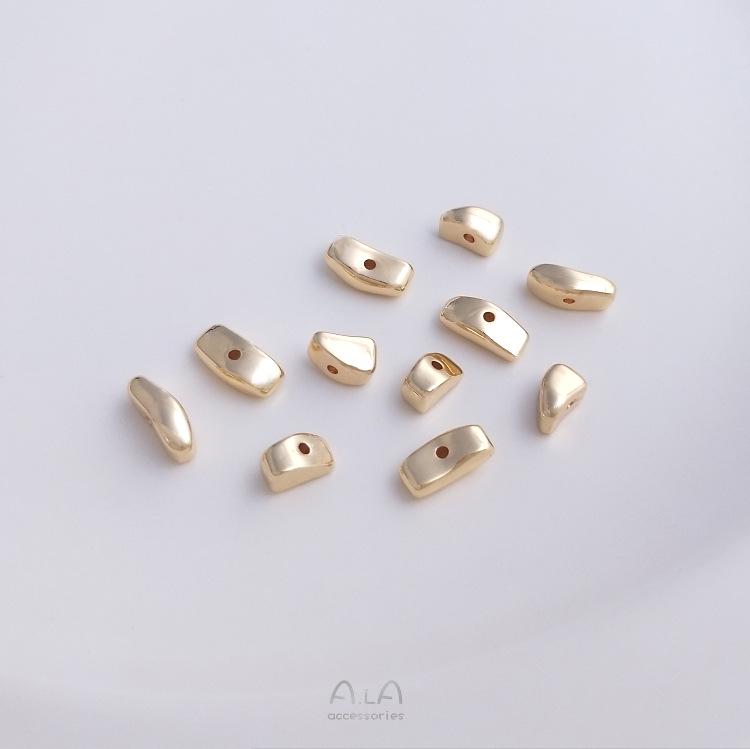 Позолоченные 14К нерегулярные бусины из свободных камней и бусины из золотой фольги для изготовления ювелирных изделий своими руками