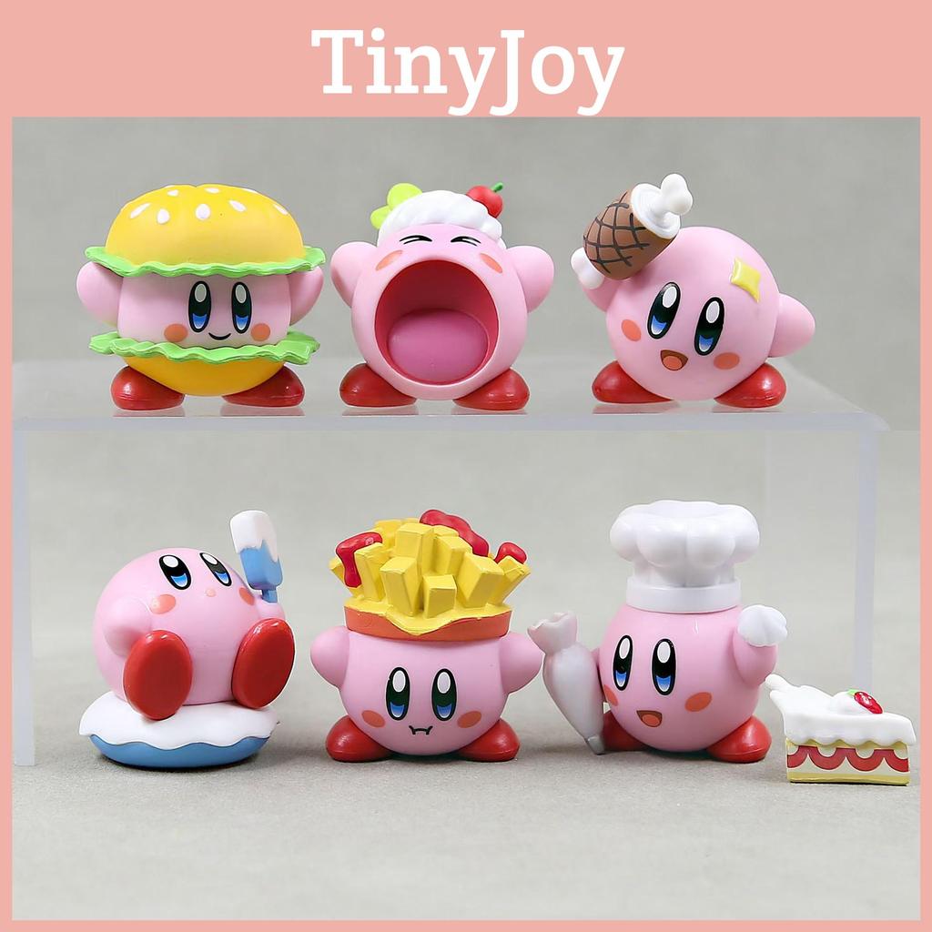 Collectible 6 Style Kirby Food Figurines Pvc Cute Car Decor Cake Accessories