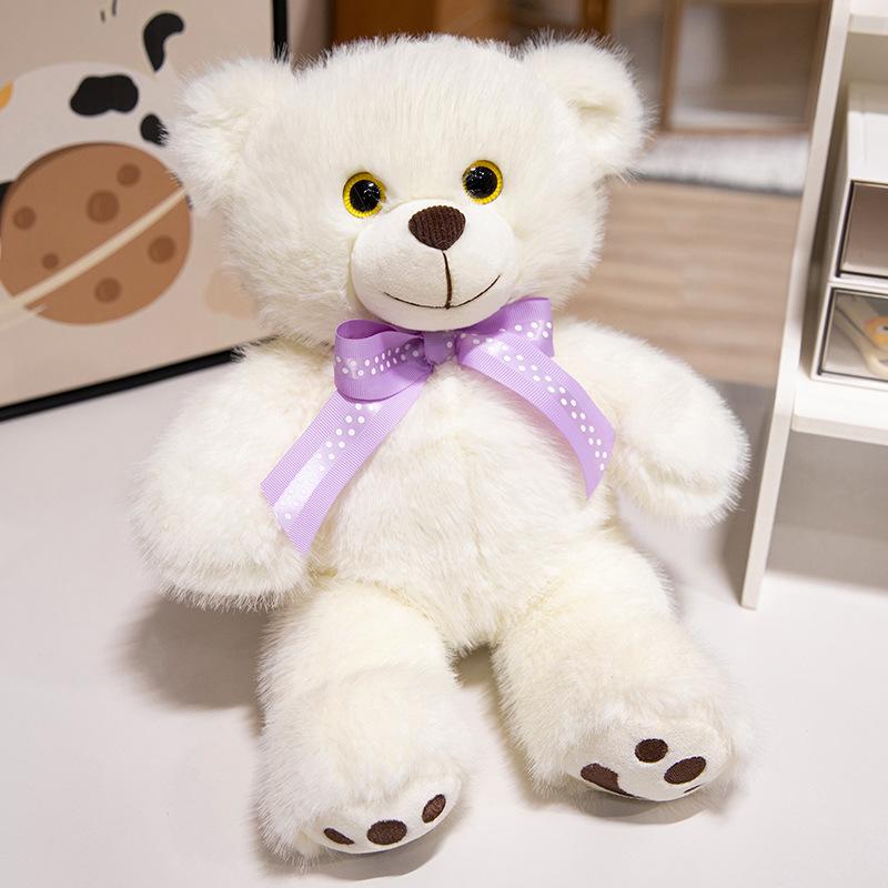 New Valentine's Day Three Color Bow Tie Bear Teddy Bear Doll Bear Doll Accompanying Sleeping Doll Birthday Gift