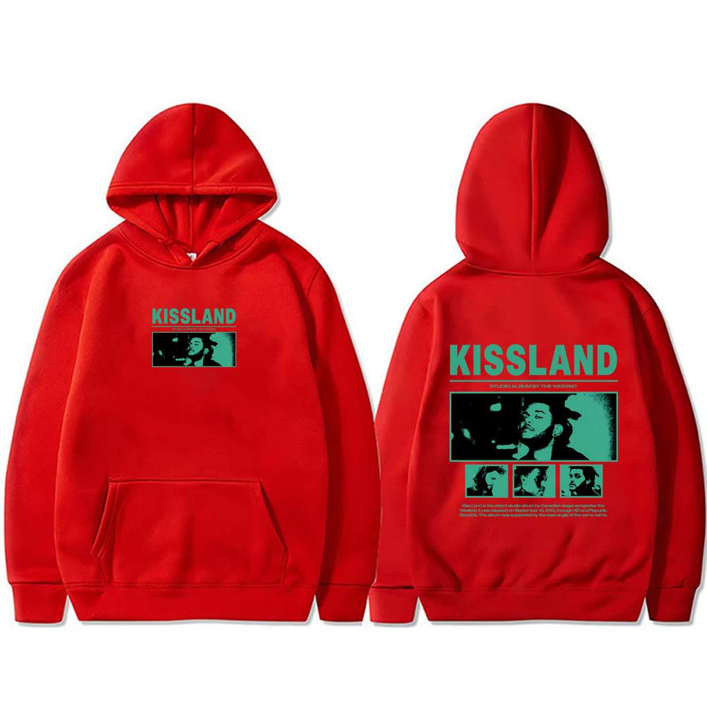 Rapper The Weeknd Kiss Land Album Graphic Hoodie Men Women Hip Hop Fashion Pop Music Streetwear Men's Casual Oversized Hoodies