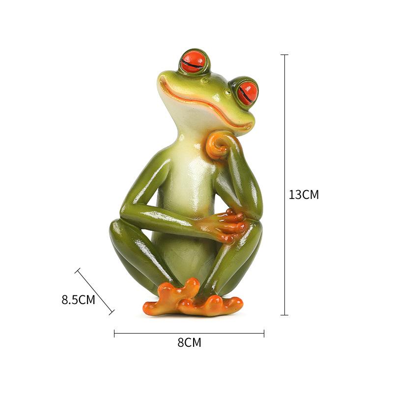 Nordic Cute Frog Statue Yoga Meditation Frog Figurine Home Garden Animal Decoration Indoor Desktop Decoration Resin Handicrafts