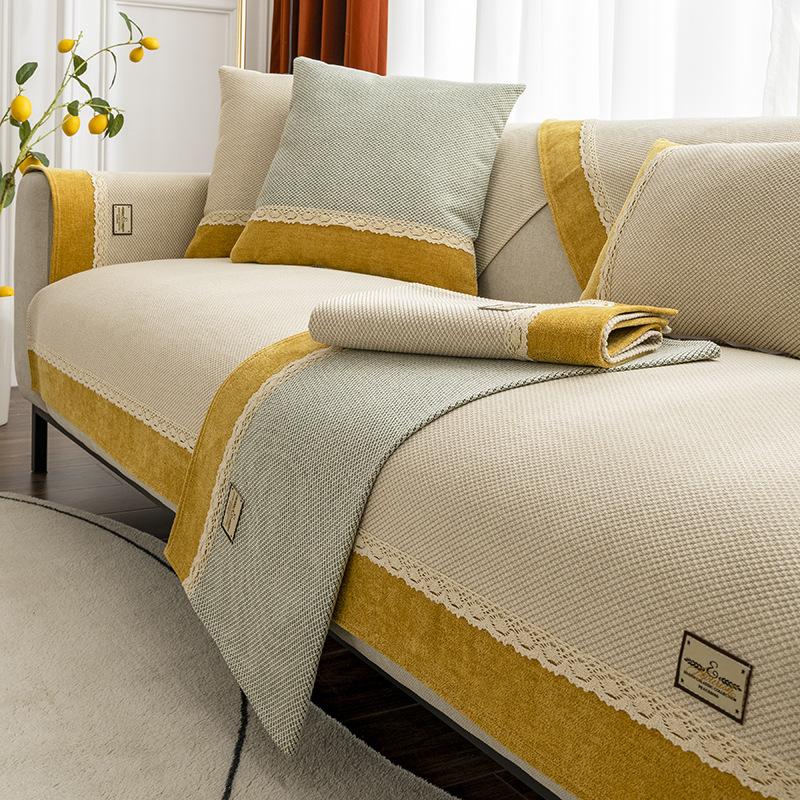 Сплошной цвет, высококачественный чехол для диванной подушки, тканевое полотенце, нескользящее, простой, современный, приятный для кожи, четырехсезонный, универсальный спинка