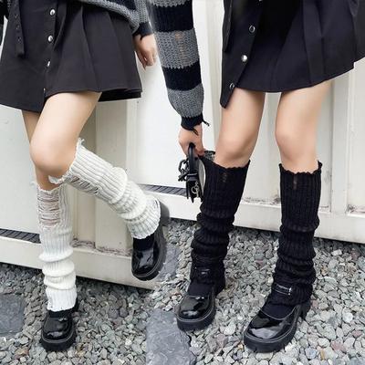 Y2K Harajuku японские гетры в стиле Лолиты для женщин теплые готические длинные носки вязаные носки для косплея