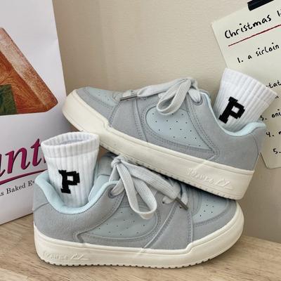 Весенняя новая тенденция универсальные белые туфли на толстой подошве нишевая обувь повседневная обувь