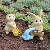 Rabbit Flush Sculpture Bunny Decor Yard Decoration Resin Bunny Figurines Home Garden Outdoor Statues Easter Rabbit Decoration