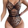 Европейский и американский леопардовый боди-стринги с вырезами, прозрачное, эротическое белье
