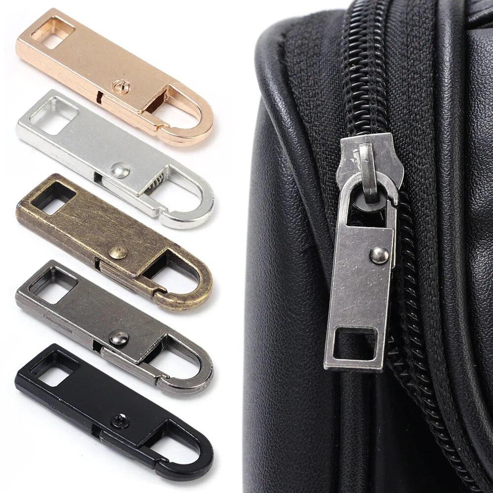 2Pcs Universal Metal Removable Pull Tab Zipper Head Accessories Detachable Zipper Puller for Clothing Bags