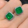 Серьги Чжуан Шэн Шэн Имитация Изумруда Параиба - Европейский и Американский Стиль